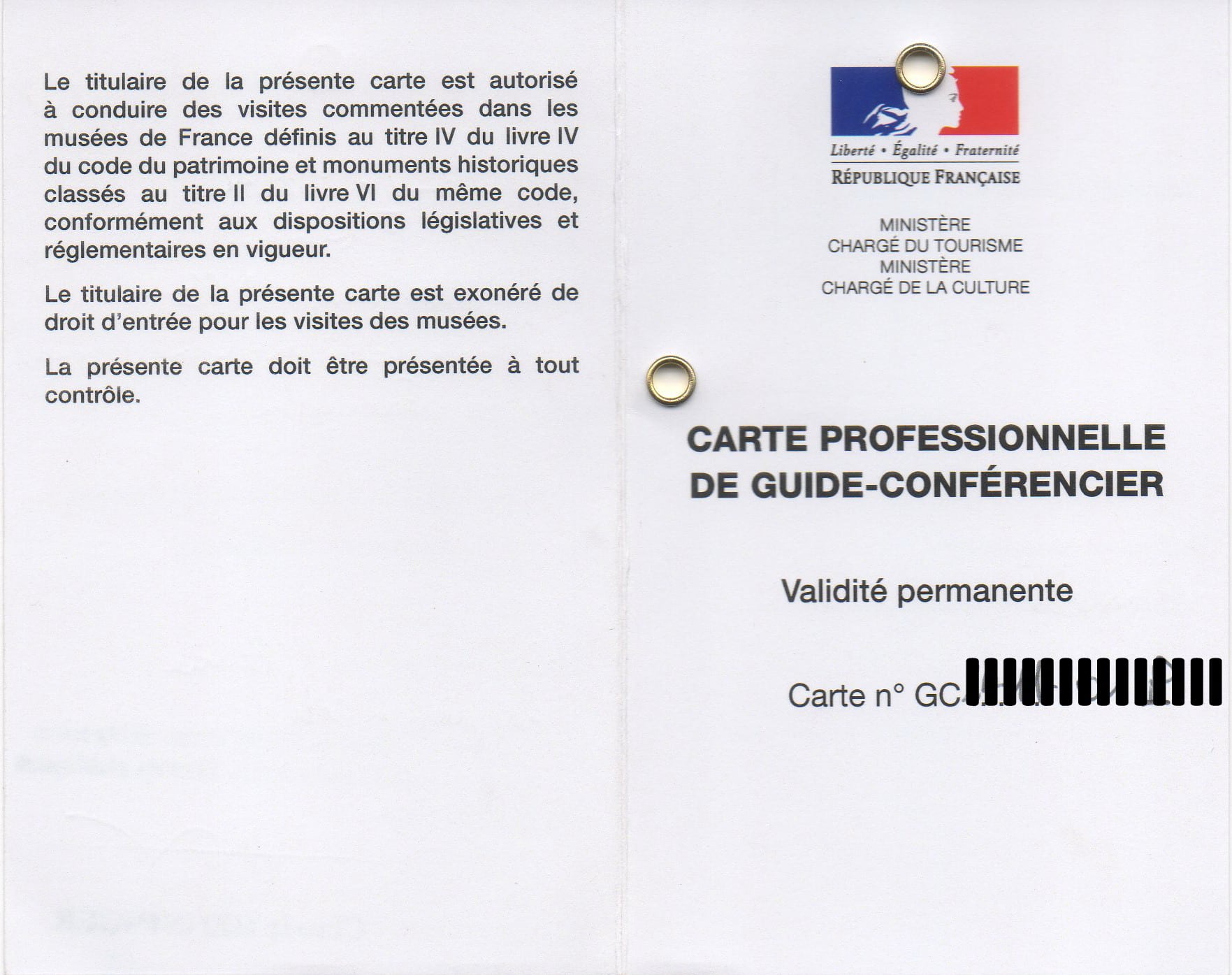 carte Guide conférencier