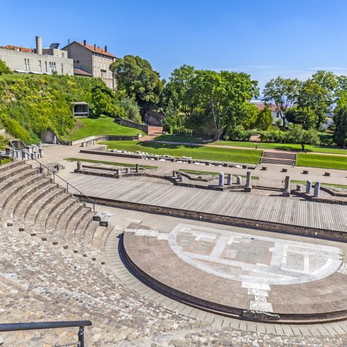 Amphitheater of the Three Gauls in Fourviere above Lyon France Visite de Lyon, Guide Lyon, Visiter Lyon, Theatre romain Lyon